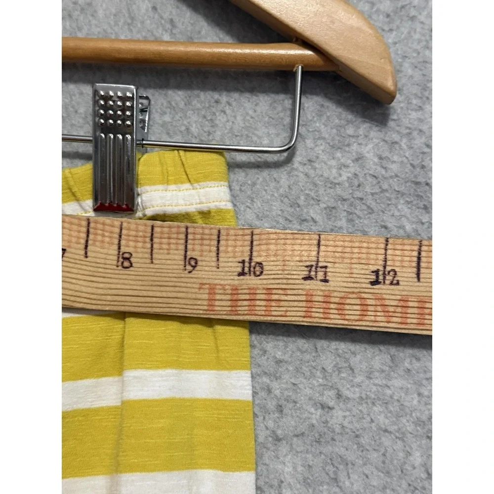 Matilda‎ Jane Capri Pants Girls 4 Yellow Stripe Ruffle Hem Blue Tie Jersey Knit
